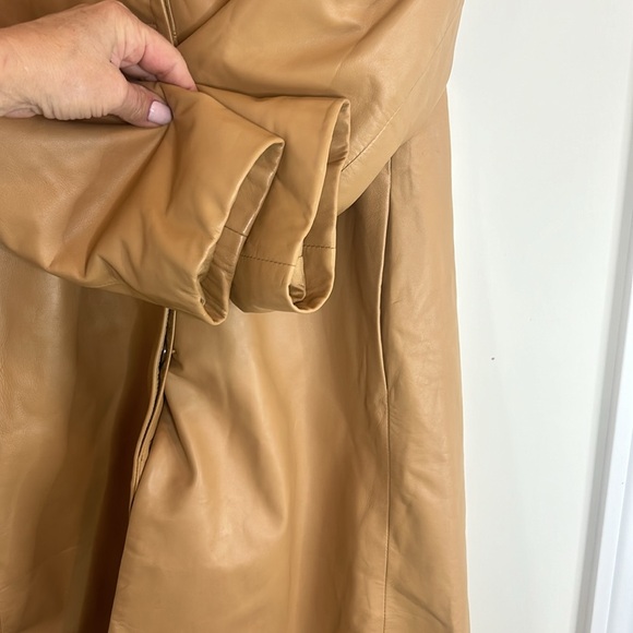 Bod & Christensen Leather 3/4 Trench Coat Style Button Down Women size 14 - Picture 5 of 17